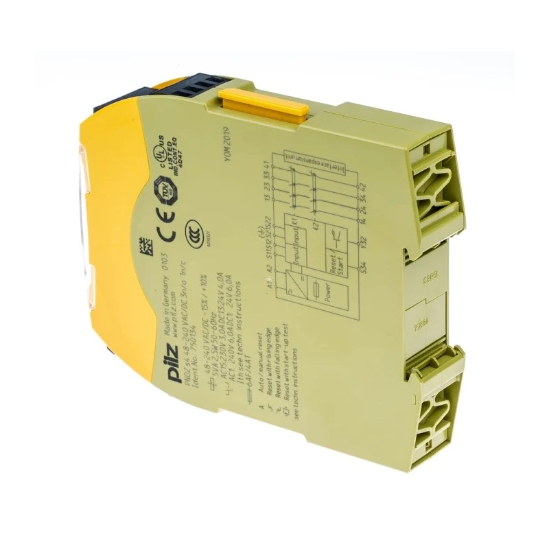Pilz PNOZ s4 240V AC/DC 48V AC/DC Safety Relay with 3 Safety Contacts and 1 Auxiliary Contact 750134