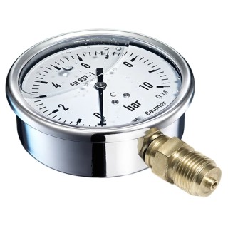 Bourdon 100 mm Stainless Steel Case Bottom Entry Pressure Gauge G 1/2 in 6 bar MIT5-D32.B20