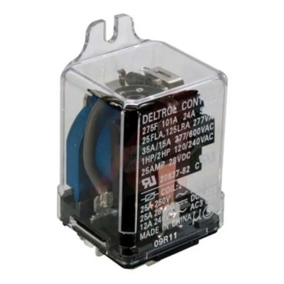 Deltrol Power Relay, 120V AC Coil, 35A Switching Current, DPDT, Quick Connect Terminals, 275F Series 20844-84
