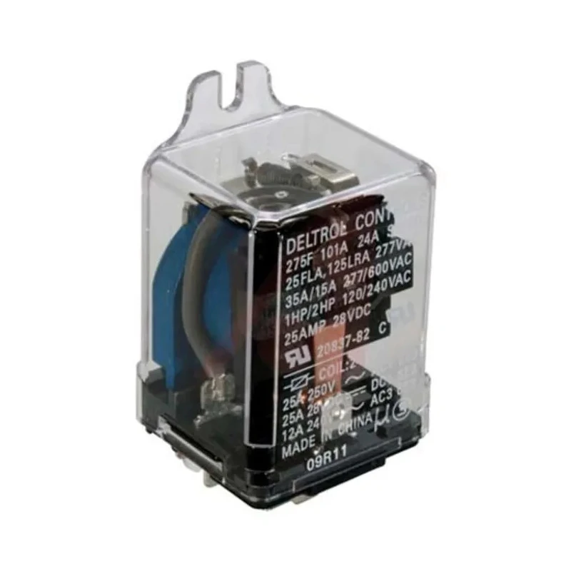 Deltrol Power Relay, 120V AC Coil, 35A Switching Current, DPDT, Quick Connect Terminals, 275F Series 20844-84