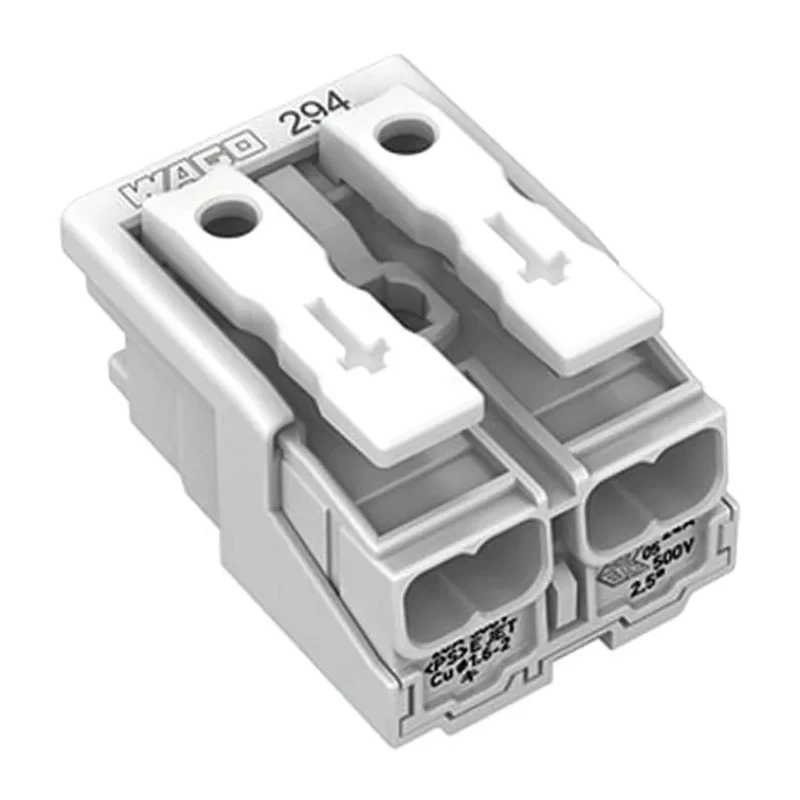 WAGO 294 Series Snap-in Power Supply Connector Female Push-in 2-Pole 24A 500V 294-5002