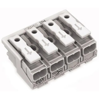 WAGO 294 Series Snap-in Power Supply Connector Female Push-in 4-Pole 24A 500V 4-Way 294-5004