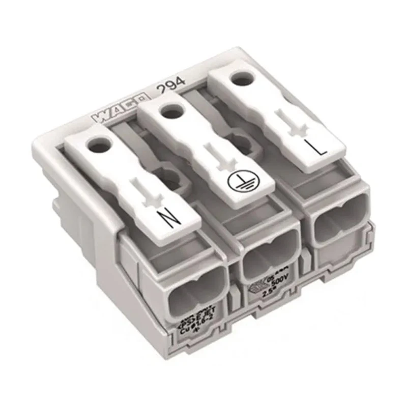 WAGO 294 Series Snap-in Power Supply Connector Female Push-in 3-Pole 24A 500V 294-5013