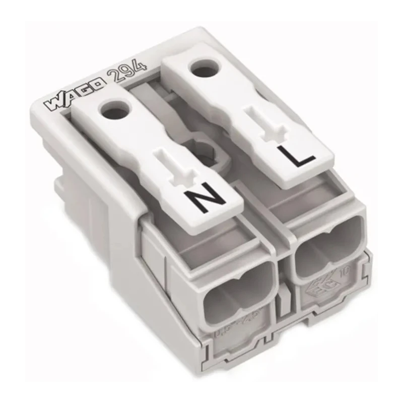 WAGO 294 Series Snap-in Power Supply Connector Female Push-in 2-Pole 24A 500V 294-5012