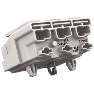 WAGO 294 Series Snap-in Power Supply Connector Female Push-in, 3-Pole, 24A, 500V, 3-Way 294-5113