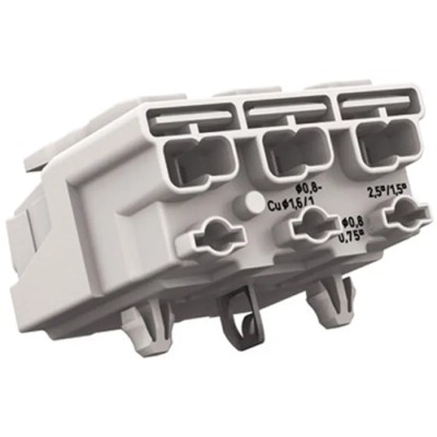WAGO 294 Series Snap-in Power Supply Connector Female Push-in, 3-Pole, 24A, 500V, 3-Way 294-5113
