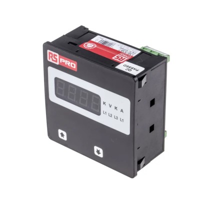 RS PRO Digital Ammeter 5 A AC 92 mm x 92 mm Cutout, 0.5 % rdg + 1 Digits Accuracy 136-5387