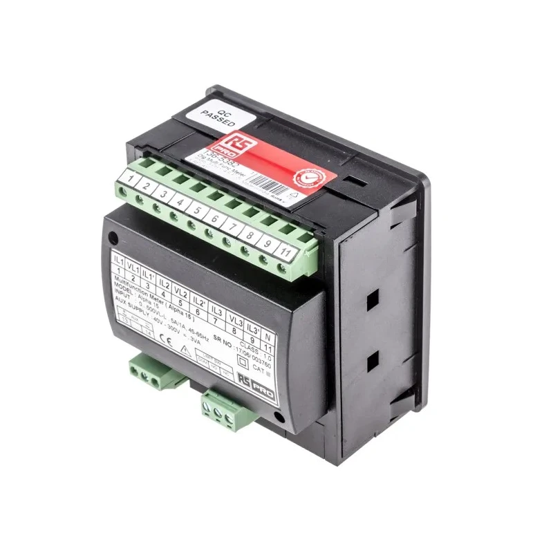 RS Pro LED Digital Panel Multifunction Meter for Frequency, Voltage, Power, Current, 92 mm x 92 mm 136-5382
