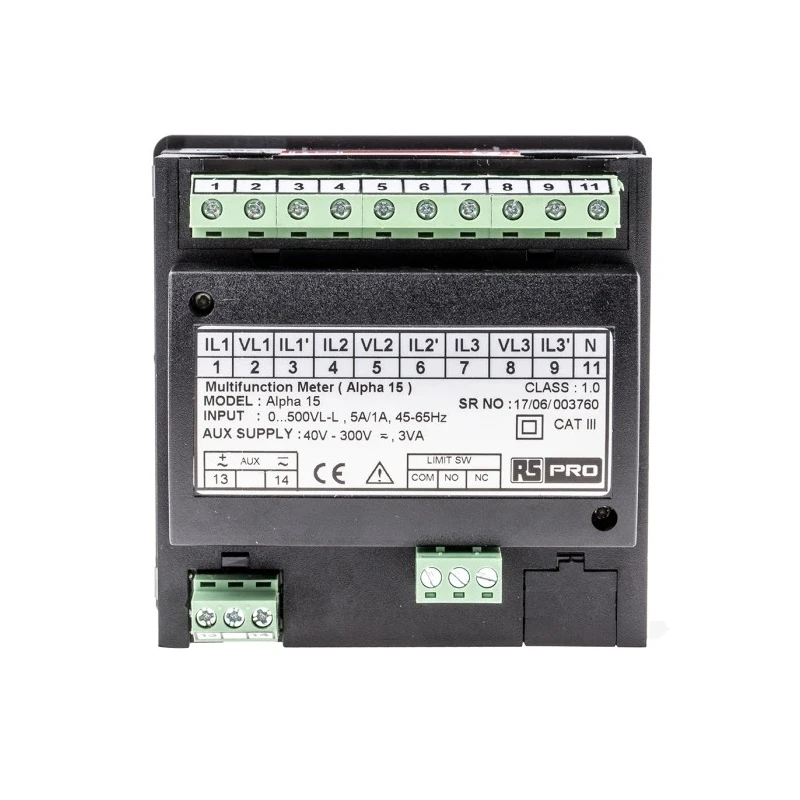 RS Pro LED Digital Panel Multifunction Meter for Frequency, Voltage, Power, Current, 92 mm x 92 mm 136-5382