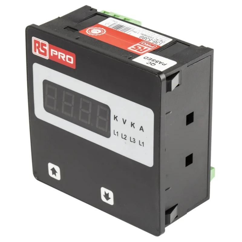 RS Pro Digital Voltmeter AC, LED Display 4-Digits ±0.5 + 1 Digit % Accuracy, 92 mm Cutout 136-5389