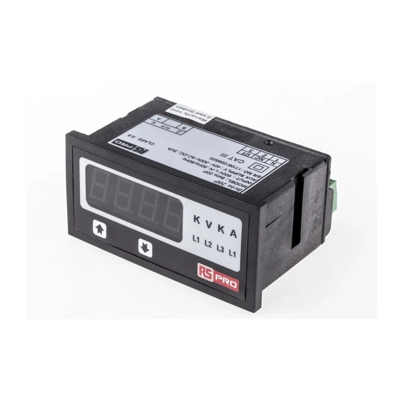 RS PRO Digital Voltmeter AC LED Display 4-Digits ±0.5 + 1 Digit % Meter Accuracy 43.5mm x 92mm Cutout 136-5388