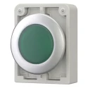 Eaton Green Pilot Light, 30 mm Cutout Diameter, Panel Mount, IP67 Rated, Metal Bezel RMQ Titan M30 Series 183283 M30C-FL-G