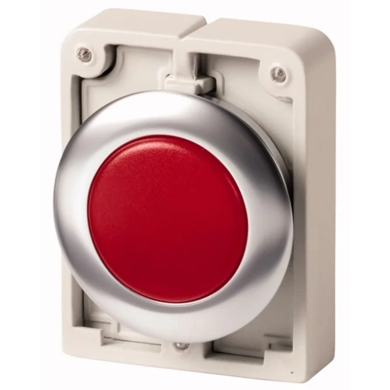 Eaton Red Pilot Light, 30 mm Cutout, Round Shape, Metal Bezel, IP67 Rated, Panel Mount RMQ Titan M30 Series 183282 M30C-FL-R