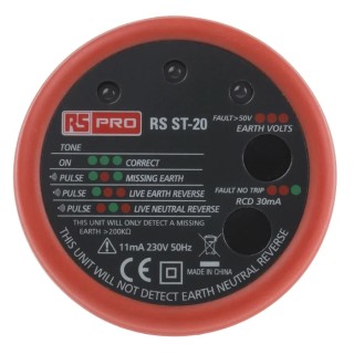 RS PRO Socket Tester 30mA 230V AC Electrical Wiring Tester RS ST20