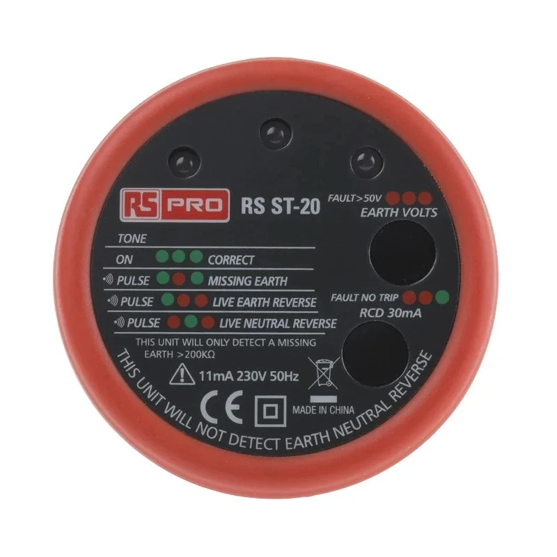 RS PRO Socket Tester 30mA 230V AC Electrical Wiring Tester RS ST20
