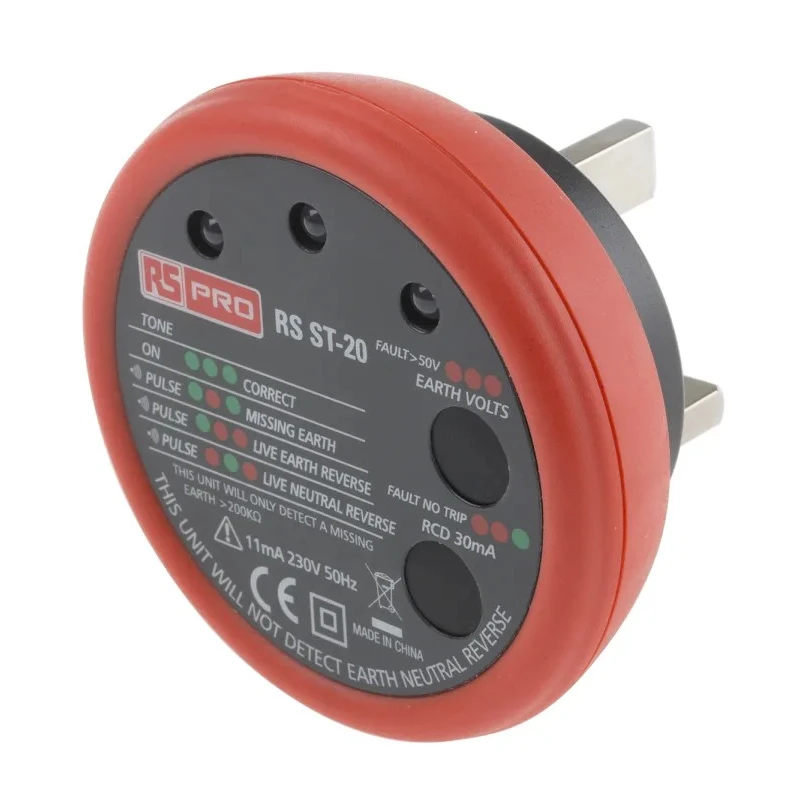 RS PRO Socket Tester 30mA 230V AC Electrical Wiring Tester RS ST20