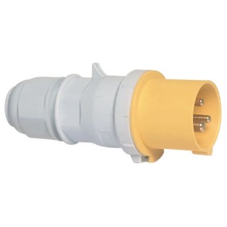 Bals Industrial Power Connector IP44 Yellow Cable Mount 2P+PE 16A 110V Straight Quick-Connect 