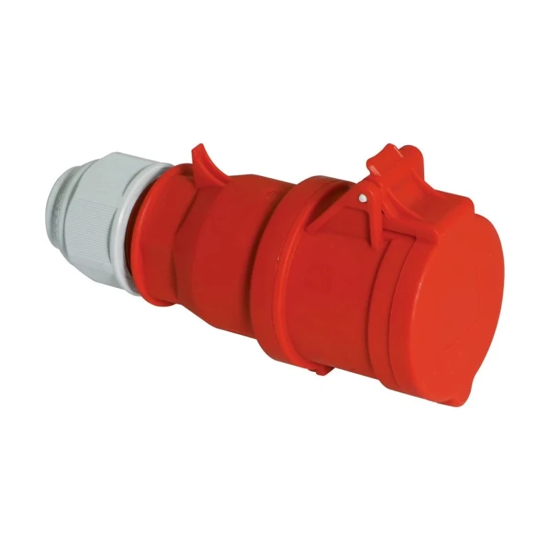 Bals Industrial Power Connector 32A 415V IP44 Red Cable Mount Spring Terminal 3P+PE IP44 