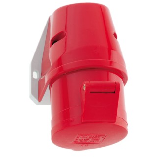 Bals Wall Mount Industrial Power Connector, 32A, 415V, IP44, Polyamide, Spring Terminal, Red, 3P+N+PE IP44