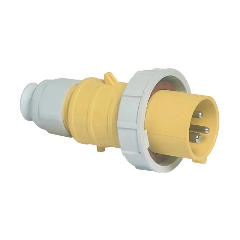 Bals IP67 Yellow Cable Mount 2P+PE Straight Industrial Power Connector 16A 110V IP67 Rated 