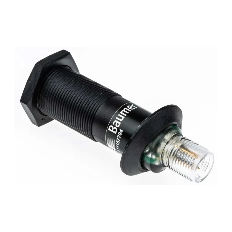 Baumer Diffuse Photoelectric Sensor Barrel Sensor 0 → 300 mm PNP Threaded Terminal IP67 OR18.ZI-PW1P.71O/B013
