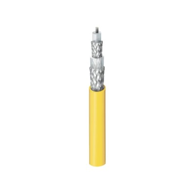 Belden Yellow Triax Cable 6.12 mm OD 152 m Length 50 Ω Impedance 1400 V 20AWG Stranded Tinned Copper Conductor 9222 004500