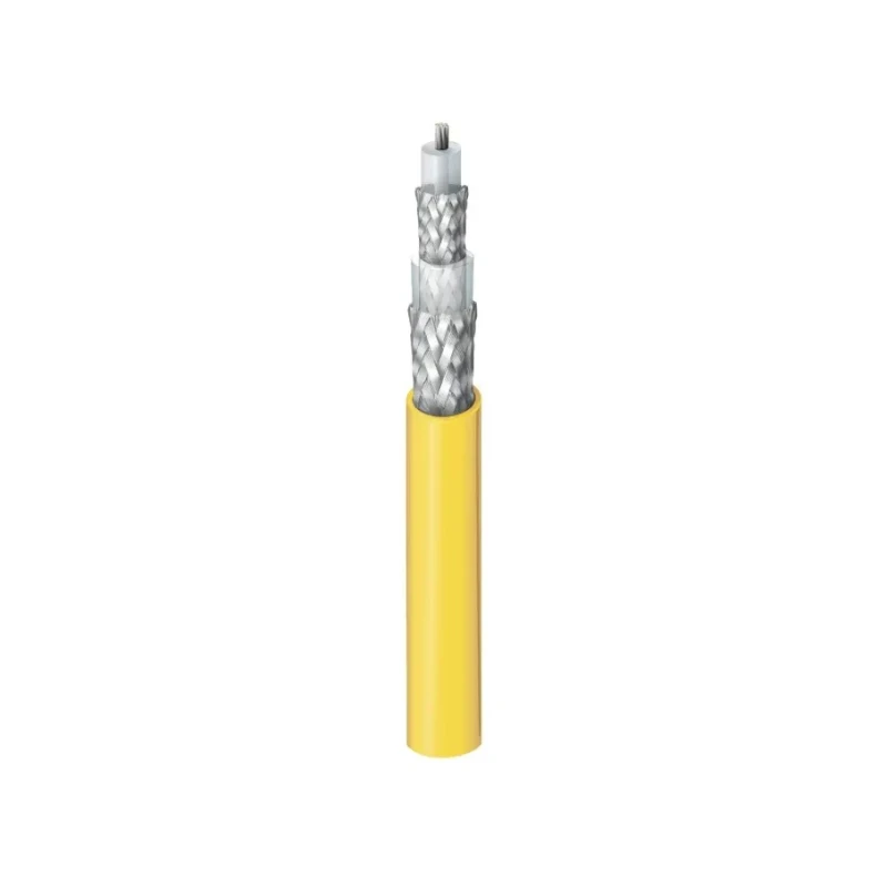 Belden Yellow Triax Cable 6.12 mm OD 152 m Length 50 Ω Impedance 1400 V 20AWG Stranded Tinned Copper Conductor 9222 004500