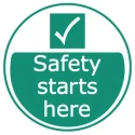 RS PRO Vinyl Hazard & Warning Label Safety Starts Here English 50mm Height 5mm Width 136-6411
