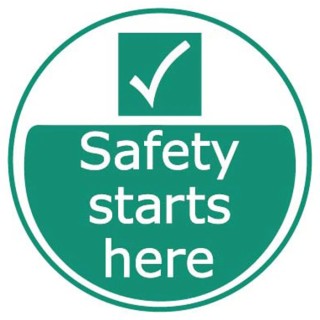 RS PRO Vinyl Hazard & Warning Label Safety Starts Here English 50mm Height 5mm Width 136-6411