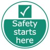 RS PRO Vinyl Hazard & Warning Label Safety Starts Here English 50mm Height 5mm Width 136-6411