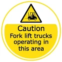 RS PRO Hazard & Warning Label Vinyl Floor Sticker, Yellow and Black, 50mm x 5mm, English, Model 136-6413
