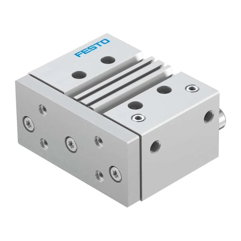 Festo Pneumatic Guided Cylinder DFM Series 63mm Bore, 50mm Stroke, Double Acting, Through Hole Mount DFM-63-50-P-A-GF