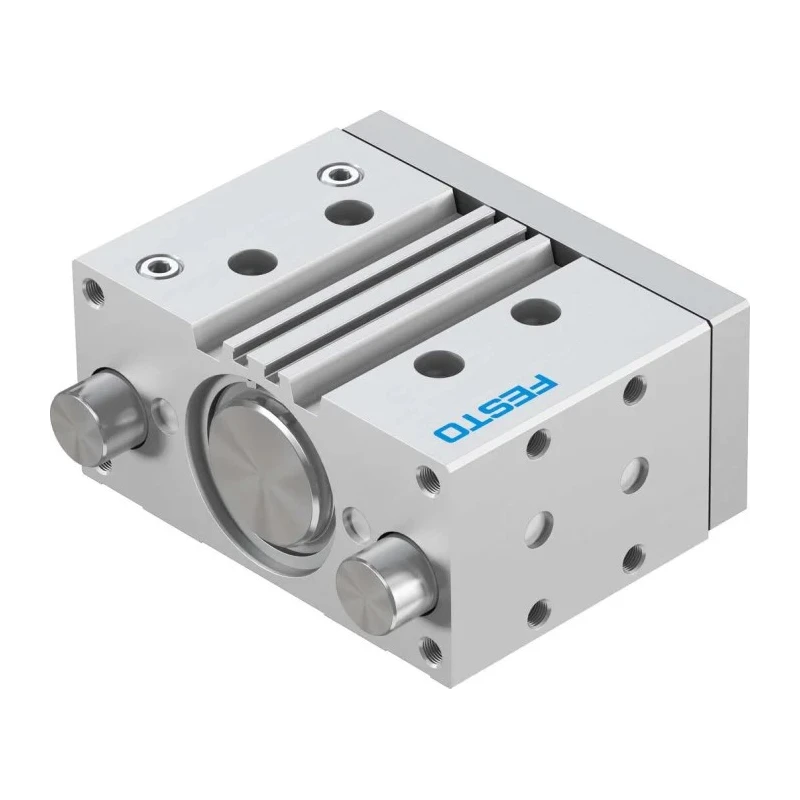 Festo Pneumatic Guided Cylinder DFM Series 63mm Bore, 50mm Stroke, Double Acting, Through Hole Mount DFM-63-50-P-A-GF