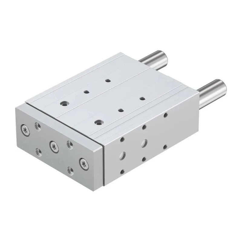 Festo Pneumatic Guided Cylinder 50mm Bore, DFM Series, 125 mm Stroke, Double Acting, Elastomer Cushioning DFM-50-125-P-A-GF