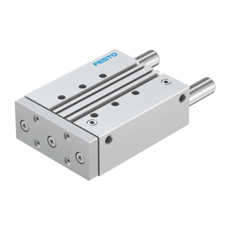 Festo Pneumatic Guided Cylinder 50mm Bore, DFM Series, 125 mm Stroke, Double Acting, Elastomer Cushioning DFM-50-125-P-A-GF