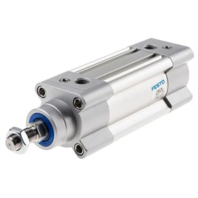 Festo Pneumatic Piston Rod Cylinder Double Acting 40mm Bore Aluminium Body 12 bar Operating Pressure DSBC-40-40-PPSA-N3