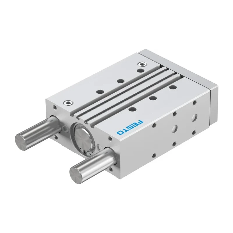 Festo Pneumatic Guided Cylinder 50mm Bore, DFM Series, 125 mm Stroke, Double Acting, Elastomer Cushioning DFM-50-125-P-A-GF