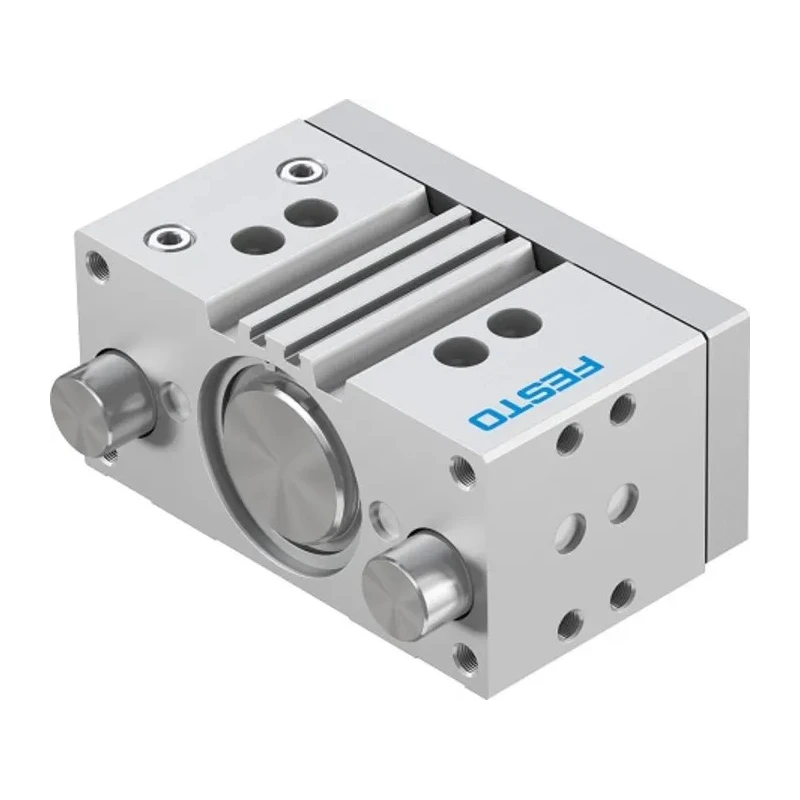 Festo Pneumatic Guided Cylinder 63mm Bore, Double Acting, 25mm Stroke, Through Hole Mount DFM-63-25-P-A-GF