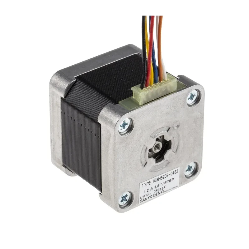 Sanyo Denki Stepper Motor 24V, 0.3Nm Torque, 1.8° Step Angle, 42x42 mm Frame, 5 mm Shaft 103H5208-0483