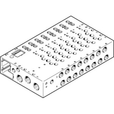 Festo Manifold Base 16 Stations 1/4 inch Port Size Aluminium Alloy Body for Pneumatic VUVG-B Series VABM-L1-14W-G14-16-GR