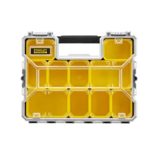 Stanley Adjustable Compartments 10 Cell Yellow, Black Polycarbonate Metal Compartment Box 446 mm x 432 mm x 640 mm 1-97-517