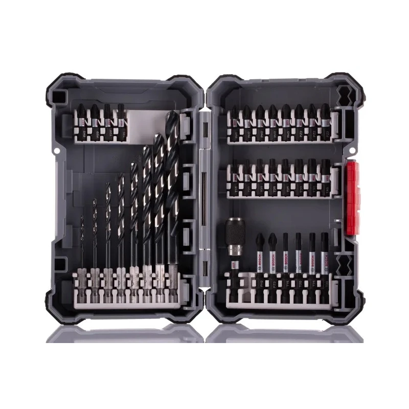 Bosch Hex, Pozidriv, Torx, Phillips Screwdriver Bit Set, 1/4 in Hex Drive, 60mm Length, 35 Pieces 2608521U80