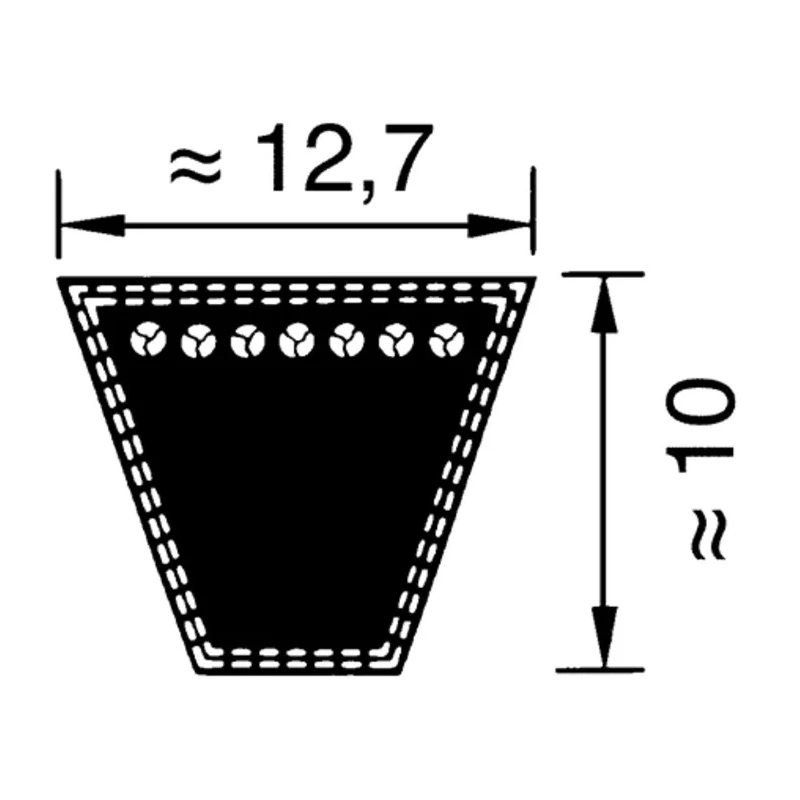 OPTIBELT Wedge Belt Rubber SK Series, belt section SPA 1198 mm Outside Length 1135 mm Inside Length, Model SPA 1180