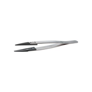 ideal-tek 130mm Stainless Steel and Polyetheretherketone Strong Thick Straight Bevel ESD Safe Tweezer 249CPR.SA.1