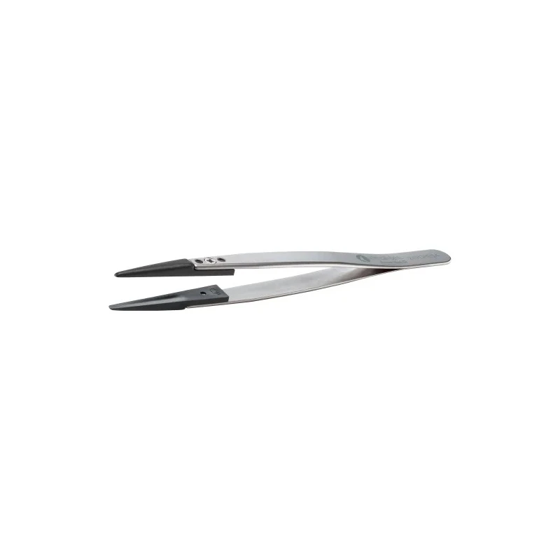 ideal-tek 130mm Stainless Steel and Polyetheretherketone Strong Thick Straight Bevel ESD Safe Tweezer 249CPR.SA.1