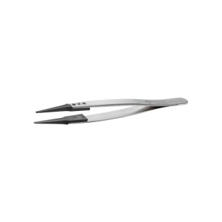 ideal-tek 130mm Stainless Steel, Carbon Fibre, Polyetheretherketone Fine, Straight, Flat, Round ESD Safe Tweezer 242CPR.SA.1