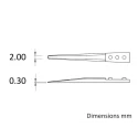 ideal-tek 50mm Zirconia Toughened Aluminium Flat, Straight, Fine, Round Tweezer Tips A2AMZ