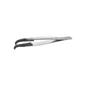 ideal-tek 130mm Polyetheretherketone Stainless Steel Round Curved Very Fine ESD Safe Tweezer 2ABCPR.SA.1