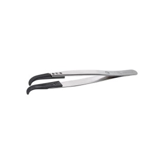 ideal-tek 130mm Polyetheretherketone Stainless Steel Round Curved Very Fine ESD Safe Tweezer 2ABCPR.SA.1