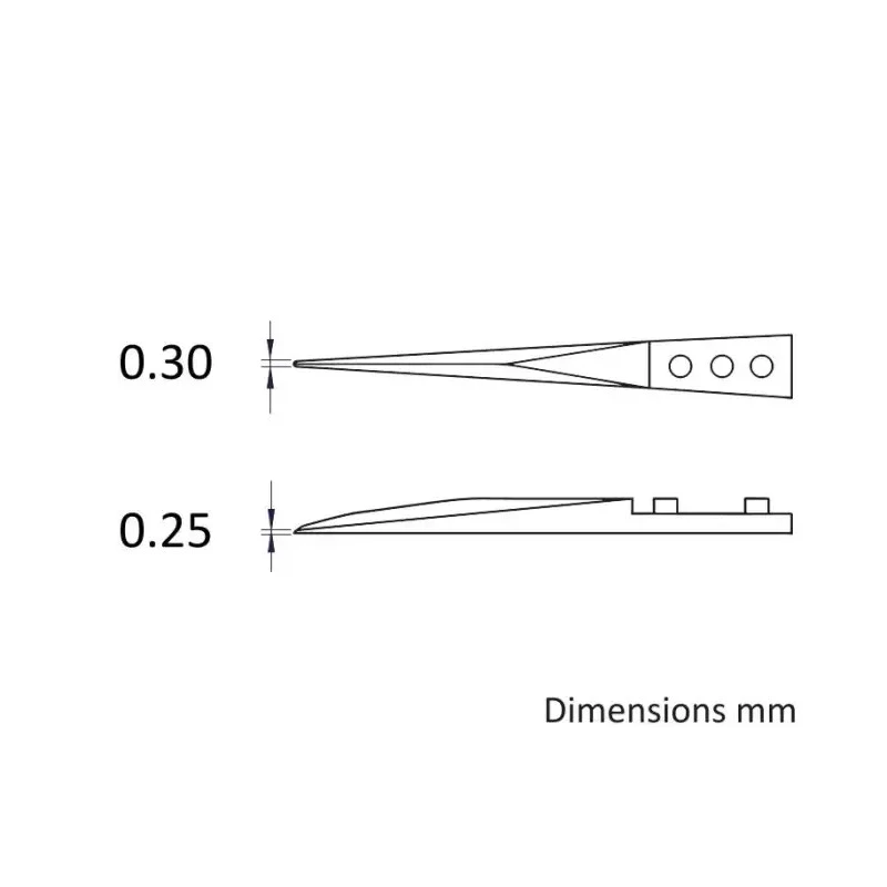 ideal-tek 45mm Zirconia Toughened Aluminium Pointed Fine Straight Strong Tweezer Tips A72MZ